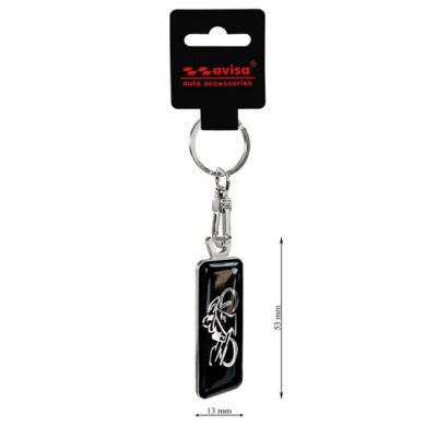 Llavero de acero inoxidable - 'Moto' Negro