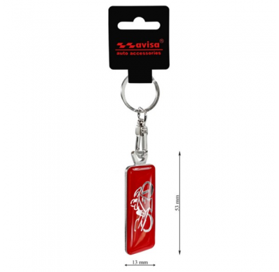 Llavero de acero inoxidable - 'Moto' Rojo
