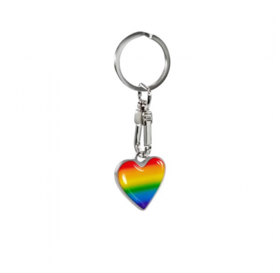 Llavero de acero - "Corazón" arco iris