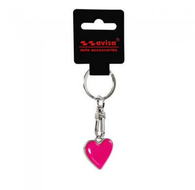Llavero de acero - "Corazón" rosa
