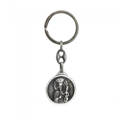Llavero de acero inoxidable - 'St.Christopher' & 'Madonna of Cz stochowa' (plata)