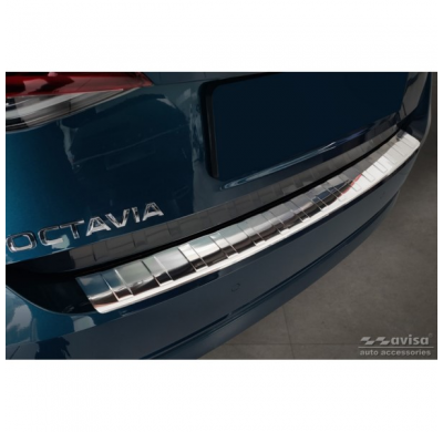 Protector de parachoques trasero de acero inoxidable apto para Skoda Octavia IV Liftback 2020- 'Ribs'
