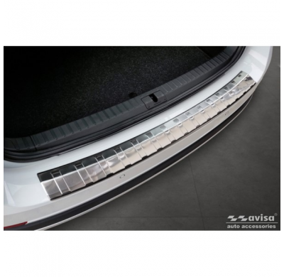 Protector de parachoques trasero de acero inoxidable apto para Skoda Octavia Scout (NX5) 2020- 'Ribs'
