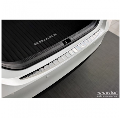 Protector de parachoques trasero de acero inoxidable valido para Toyota Camry Hybrid (V7) 2017-2021 y FL 2021- 'Ribs'
