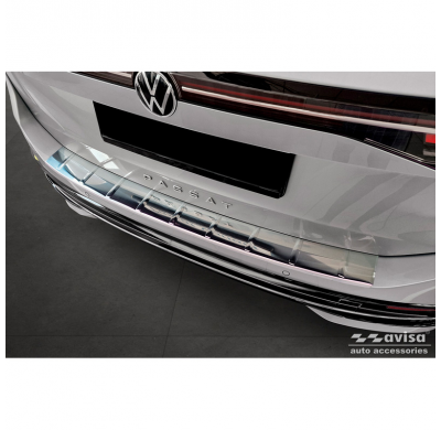 Protector de parachoques trasero de acero inoxidable apto para Volkswagen Passat Variant (CJ5) 2023- 'Ribs'