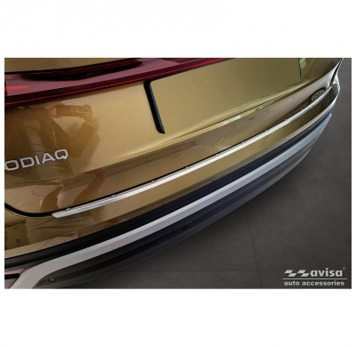 Protector de parachoques trasero de acero inoxidable adecuado para Skoda Kodiaq II (PS7) 2024- 'Ribs'