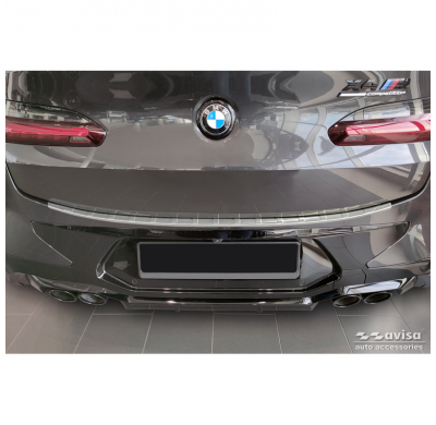 Protector de parachoques trasero de acero inoxidable apto para BMW X4 G02/F98 M Competition Facelift 2021- 'Ribs'