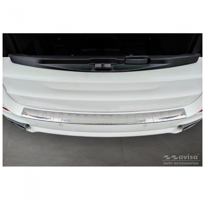 Protector de parachoques trasero de acero inoxidable valido para BMW X5 F15 2013-2018 con M-Pakage 'Ribs'