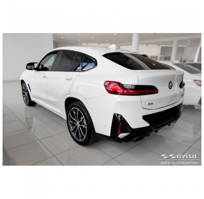 Protector de parachoques trasero de acero inoxidable apto para BMW X4 G02 FL 2021- con M-Pakage 'Ribs'