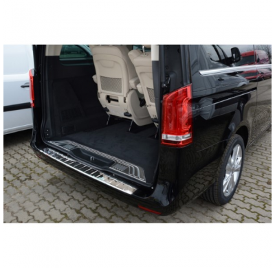 Protector cromado acero paragolpes trasero Mercedes Vito / V-Class 2014-'Ribs'