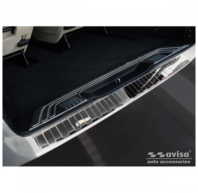 Protector de parachoques trasero de acero inoxidable cromado valido para Mercedes Vito / Clase V 2014-'Costillas' 'XL'