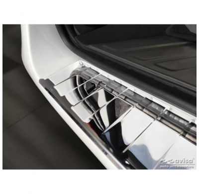 Protector de parachoques trasero de acero inoxidable cromado valido para Mercedes Vito / Clase V 2014-'Costillas' 'XL'