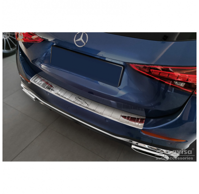 Protector de paragolpes trasero de acero inoxidable cromado apto para Mercedes Clase C AMG Estate (S206) 2021- 'Ribs' AVISA