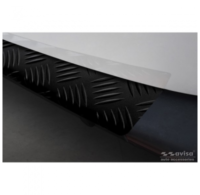 Protector de parachoques trasero de aluminio negro mate adecuado para Mercedes Sprinter III 2018- 'Riffled plate'.