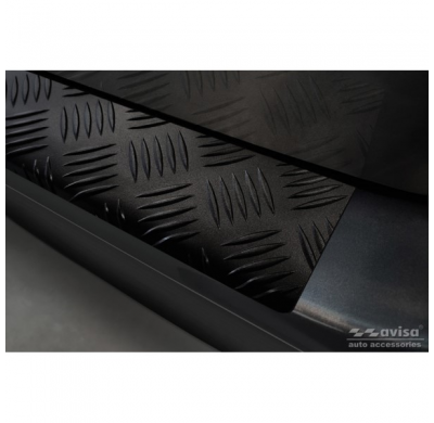 Protector de parachoques trasero de aluminio negro mate adecuado para Mercedes Vito y Clase V 2014-2019 y Facelift 2019- 'Placa