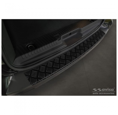 Protector de parachoques trasero de aluminio negro mate adecuado para Citroën Space Tourer & Jumpy 2016- / Peugeot Traveller & E