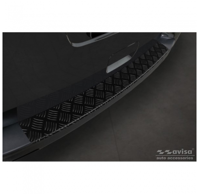 Protector de parachoques trasero de aluminio negro mate adecuado para Citroën Space Tourer & Jumpy 2016- / Peugeot Traveller & E