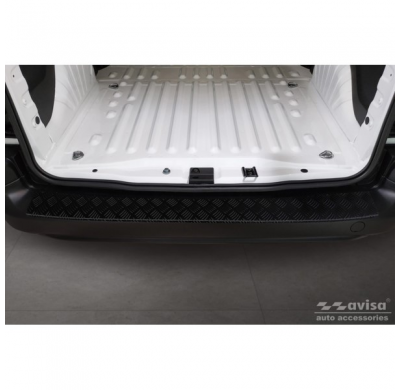Protector de parachoques trasero de aluminio negro mate adecuado para Citroën Berlingo (Multispace) & Peugeot Partner 2008-2015