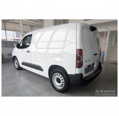 Protector de parachoques trasero de aluminio negro mate adecuado para Citroën Berlingo (Multispace) & Peugeot Partner 2008-2015