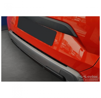 Protector de parachoques trasero de aluminio negro mate adecuado para Dacia Duster II 2018-2021 y FL 2021- 'Riffled Plate'.