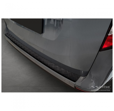 Protector de parachoques trasero de aluminio negro mate adecuado para Mercedes Citan (W420) Box/Tourer 2021- 'Riffled Plate'.