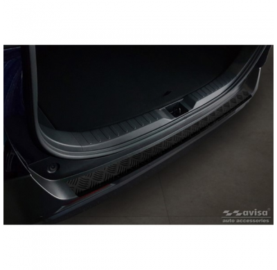 Protector de parachoques trasero de aluminio negro mate adecuado para Toyota RAV4 (5ª Gen.) 2018- y Suzuki Across 2020- 'Riffled