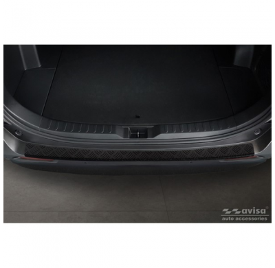 Protector de parachoques trasero de aluminio negro mate adecuado para Toyota RAV4 (5ª Gen.) 2018- y Suzuki Across 2020- 'Riffled