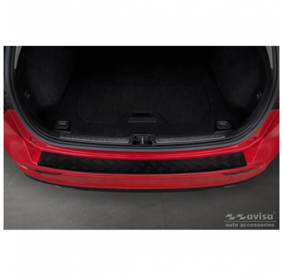 Protector de parachoques trasero de aluminio negro mate adecuado para Volvo V60 II 2018- incl. Cross Country y R-Design 'Riffled