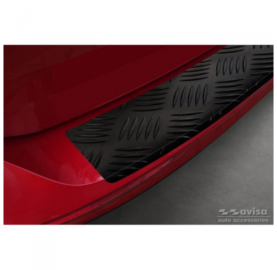 Protector de parachoques trasero de aluminio negro mate adecuado para Volvo V60 II 2018- incl. Cross Country y R-Design 'Riffled