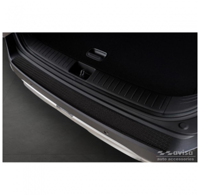 Protector de parachoques trasero de aluminio negro mate adecuado para Kia Sportage V 2021- 'Riffled Plate'.