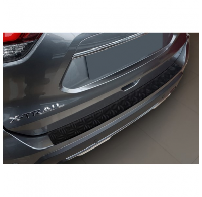 Protector de parachoques trasero de aluminio negro mate adecuado para Nissan X-Trail III (T32) Facelift 2017-2021 'Riffled Plate