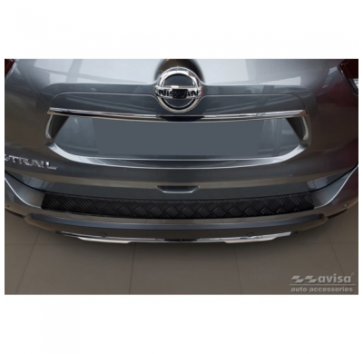Protector de parachoques trasero de aluminio negro mate adecuado para Nissan X-Trail III (T32) Facelift 2017-2021 'Riffled Plate