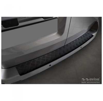 Protector de parachoques trasero de aluminio negro mate adecuado para Citroën Space Tourer & Jumpy 2016- / Peugeot Traveller & E