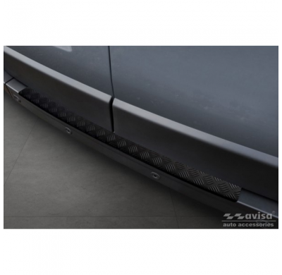 Protector de parachoques trasero de aluminio negro mate adecuado para Opel Movano / Renault Master II 2010-2018 y 2018-2021 'Rif