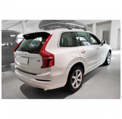 Protector de parachoques trasero de aluminio negro mate adecuado para Volvo XC90 II 2015- 'Riffled Plate'.