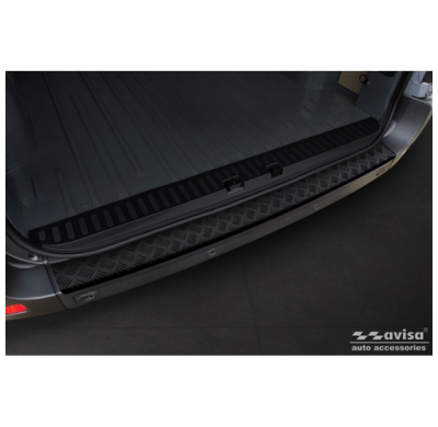 Protector de parachoques trasero de aluminio negro mate adecuado para Opel Movano / Renault Master II / Nissan NV400 2010-2018 y