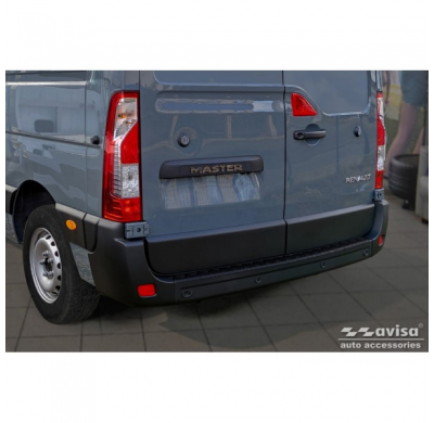 Protector de parachoques trasero de aluminio negro mate adecuado para Opel Movano / Renault Master II / Nissan NV400 2010-2018 y