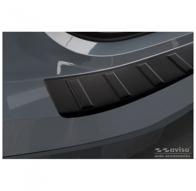 Protector de parachoques trasero de acero inoxidable negro mate para BMW iX (I20) 2021- 'Ribs'.