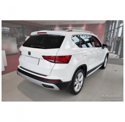 Protector de parachoques trasero en acero inoxidable para Seat Ateca 2016-2020 y FL 2020- 'Ribs'.