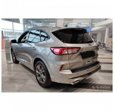 Protector de parachoques trasero de acero inoxidable negro mate adecuado para Ford Kuga III ST-Line/Vignale/Hybrid ST-Line 2019-