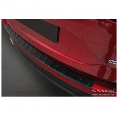 Protector de parachoques trasero de acero inoxidable negro mate adecuado para Mazda CX5 II 2017- 'Ribs'