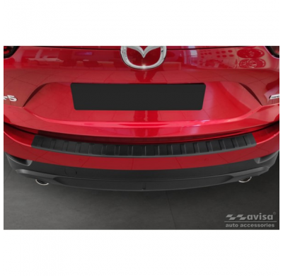 Protector de parachoques trasero de acero inoxidable negro mate adecuado para Mazda CX5 II 2017- 'Ribs'