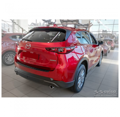 Protector de parachoques trasero de acero inoxidable negro mate adecuado para Mazda CX5 II 2017- 'Ribs'