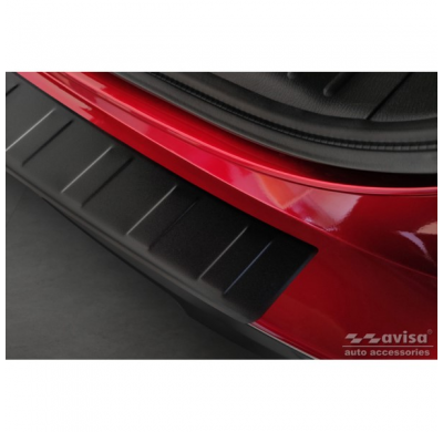 Protector de parachoques trasero de acero inoxidable negro mate adecuado para Mazda CX5 II 2017- 'Ribs'