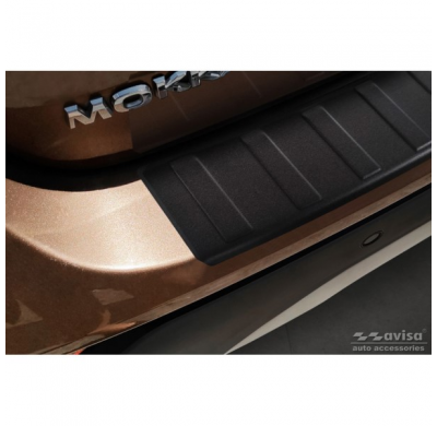 Protector de parachoques trasero de acero inoxidable negro mate adecuado para Opel Mokka X 2016- 'Ribs'