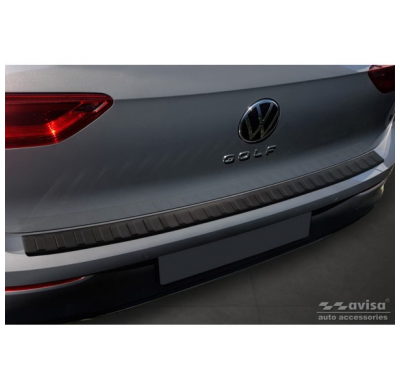 Protector de parachoques trasero de acero inoxidable negro mate para Volkswagen Golf VIII HB 5 puertas 2020-