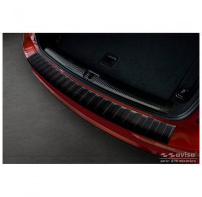 Protector de parachoques trasero en acero inoxidable negro mate para Audi Q5 2008-2012 y 2012- 'Ribs'.
