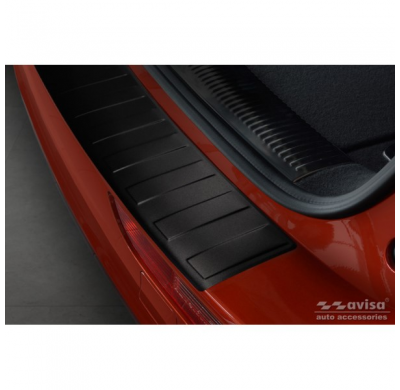 Protector de parachoques trasero en acero inoxidable negro mate para Audi Q5 2008-2012 y 2012- 'Ribs'.