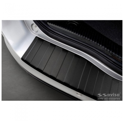 Protector de parachoques trasero de acero inoxidable negro mate adecuado para Ford Mondeo V Wagon 2014- 'Ribs'