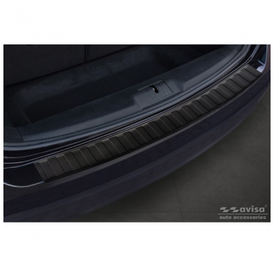 Protector de parachoques trasero en acero inoxidable negro mate para Seat Alhambra y Volkswagen Sharan II 2010- 'Ribs'.